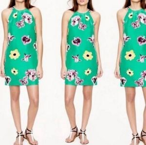 J. CREW GREEN FLORAL MINI DRESS